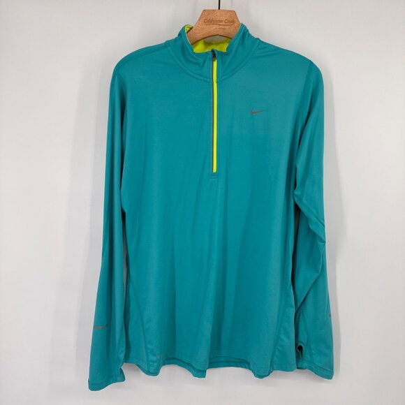 Nike Running Dri-FIT womens Long Sleeve Shirt size XL Turquoise - Picture 8 of 15